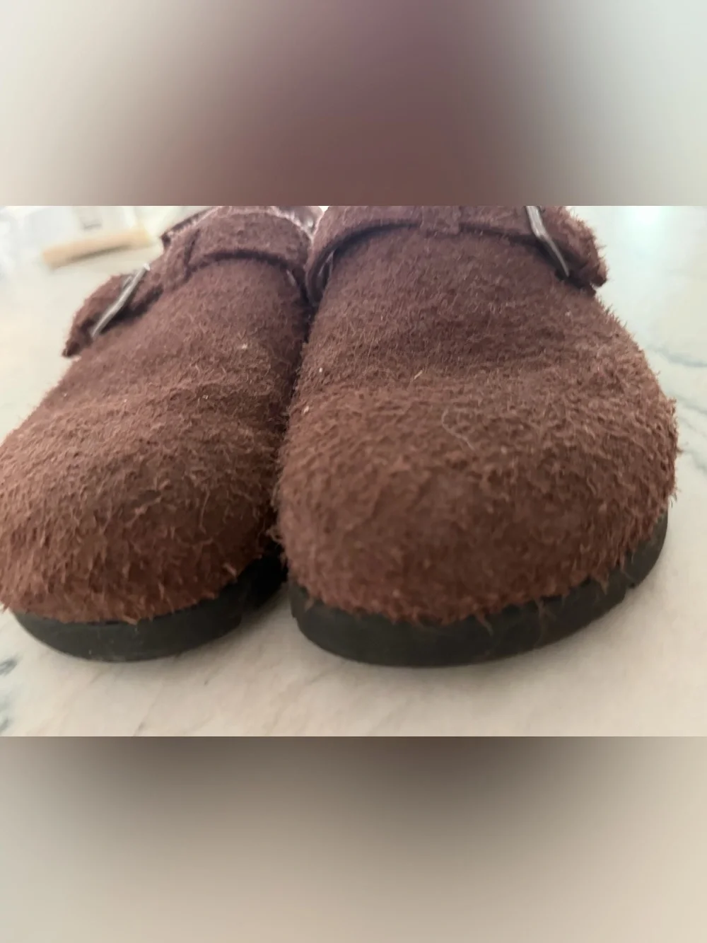 Zara Brown Fuzzy Buckle Kids Clogs.